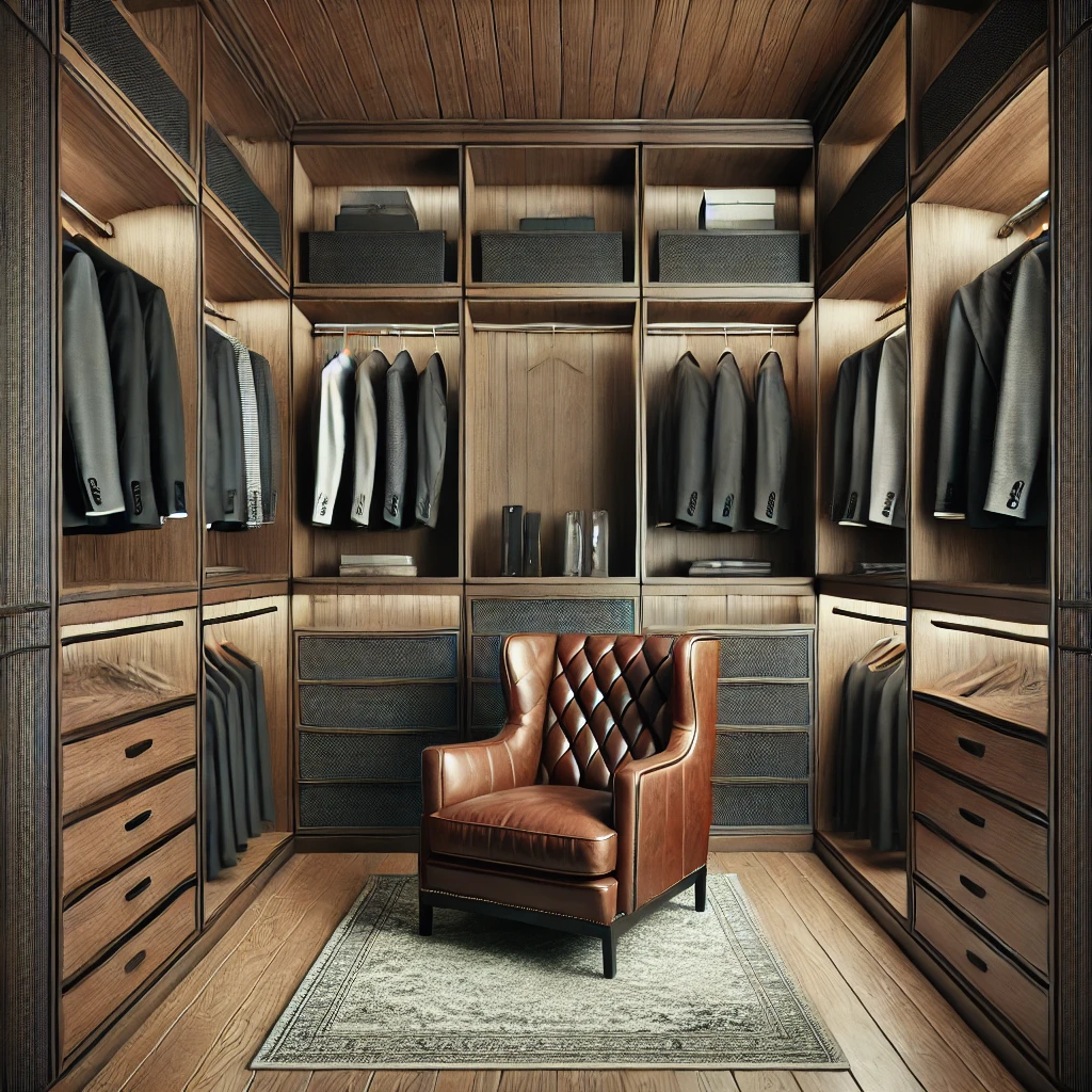 sophisticated masculine closet design